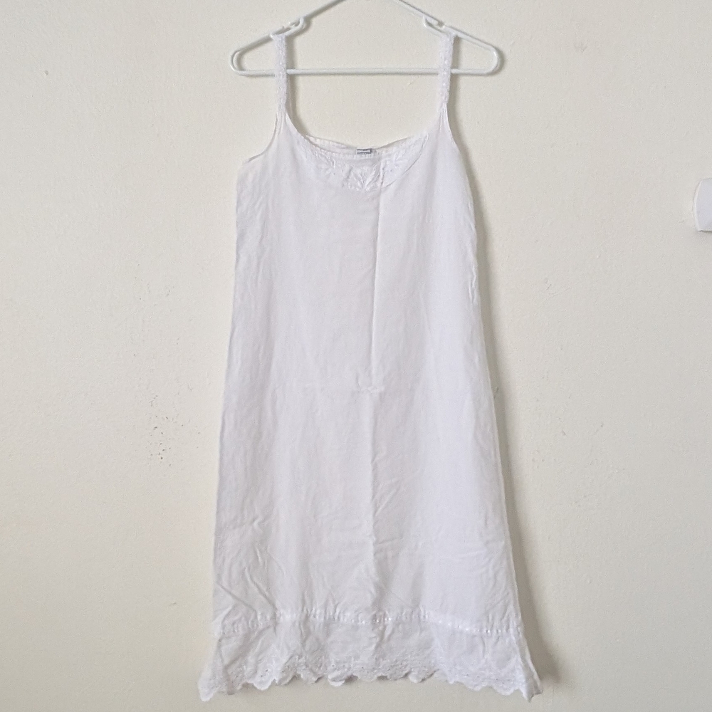 White Lace-Trim Chemise Slip